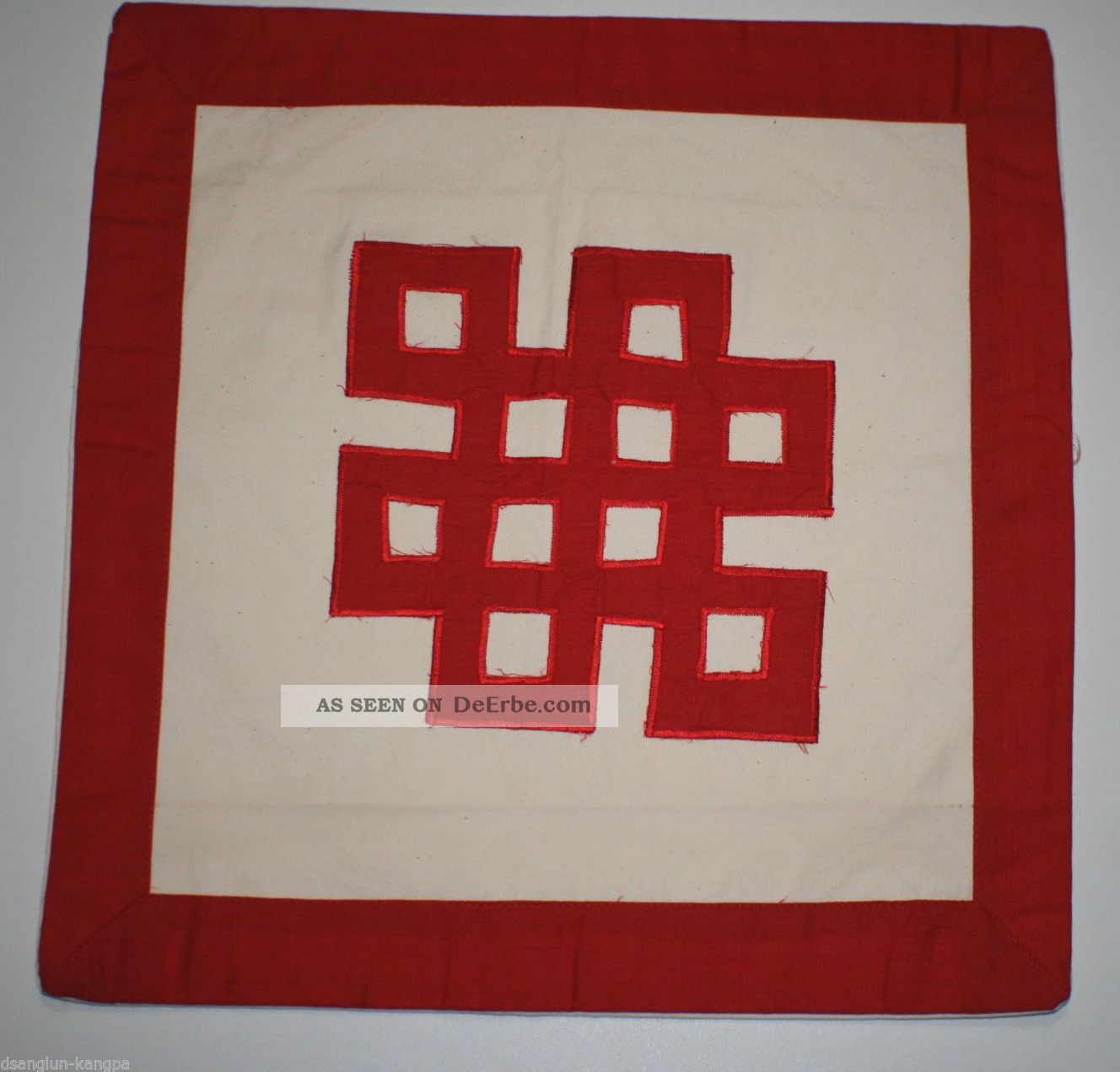 Kissenhülle Kissenbezug Cushion Cover Endlosknoten Nr.  16 Tibet Indien Nepal Asia Entstehungszeit nach 1945 Bild