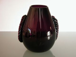 Il9°° Murano Glas,  Große Vase Ercole Barovier,  H 20 Cm,  Um 1960 Amethyst Lila Bild