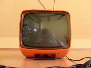 Saba 60er 70er Design Tv Panton Ära Space Age Rot Orange Wie Klappzahlenwecker Bild