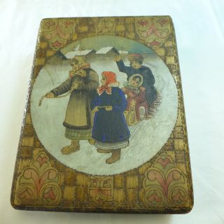 Seltene,  Russische Holzschatulle Um 1900,  Schöne Erhaltung Bild