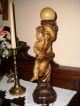 Holzfigur - Heiligenfigur - Leuchterengel - Putte - Anri - Südtirol - Bunt - Geschnitzt - Deko - Holzarbeiten Bild 1