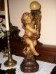 Holzfigur - Heiligenfigur - Leuchterengel - Putte - Anri - Südtirol - Bunt - Geschnitzt - Deko - Holzarbeiten Bild 3