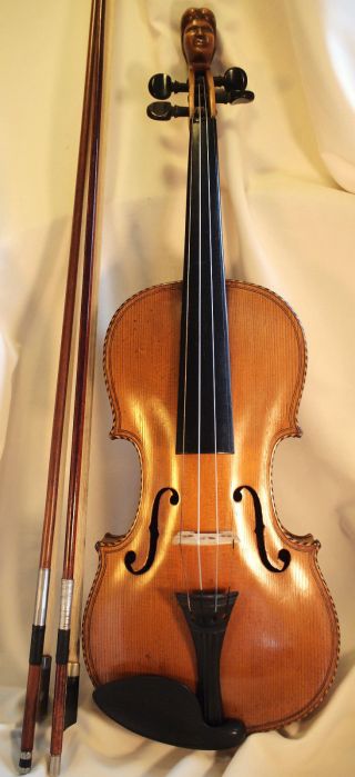 Alte 4/4 Deutsche ? Geige,  Violine Mit Inschrift Zettel Aus Nachlass Erbschaft Bild