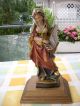 Holzfigur - Heiligenfigur - Frau Mit Orgel - Hl.  Cäcilia - Geschnitzt - Bunt - Südtirol - Holzarbeiten Bild 2