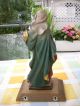Holzfigur - Heiligenfigur - Frau Mit Orgel - Hl.  Cäcilia - Geschnitzt - Bunt - Südtirol - Holzarbeiten Bild 4