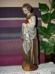 Holzfigur - Heiligenfigur - Magd Mit Krug - Hl.  Elisabeth - Geschnitzt - Bunt - Südtirol? - Holzarbeiten Bild 1