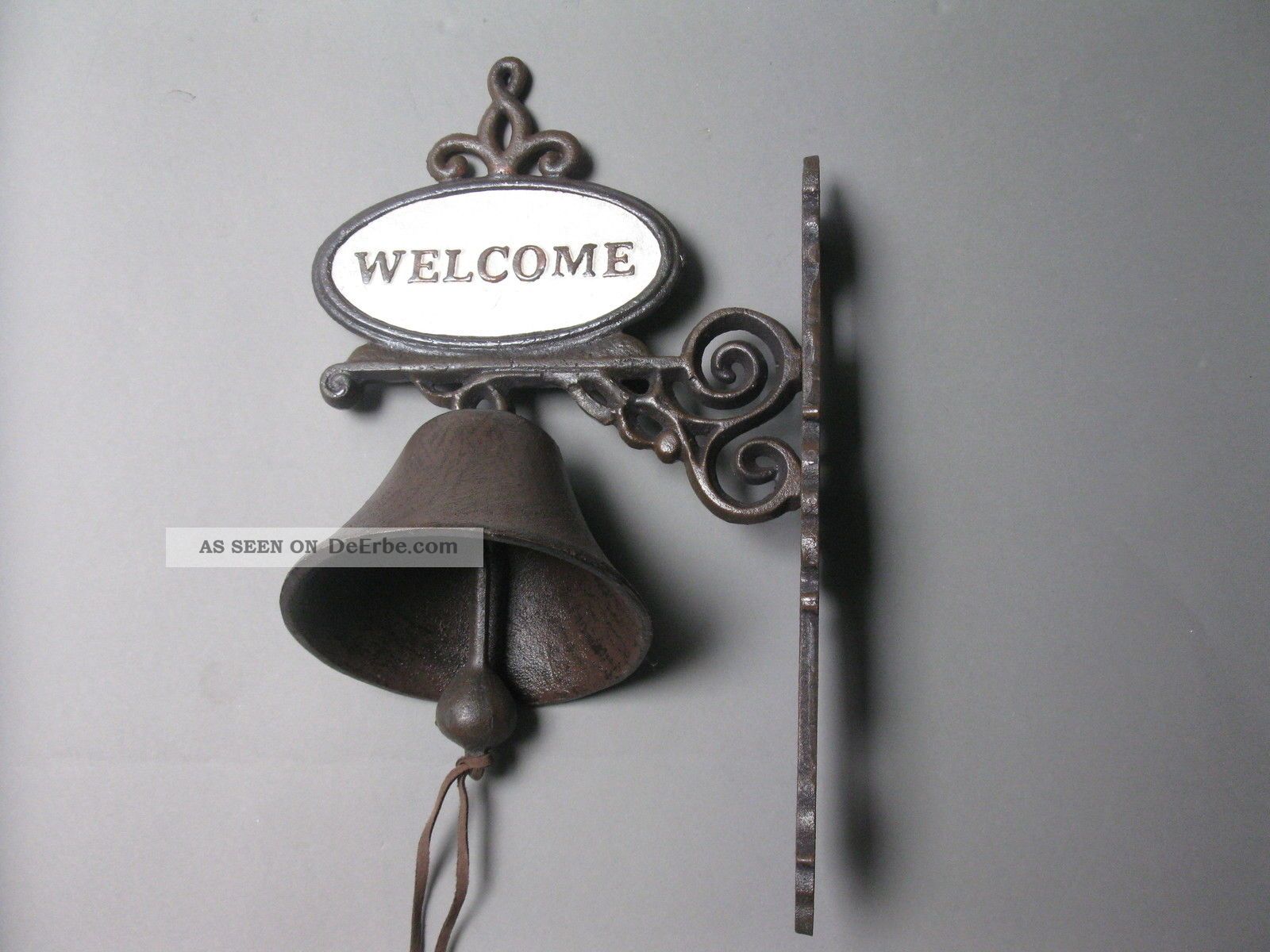 Große Glocke  Türglocke rustikal  Door Bell  Gusseisen Welcome 
