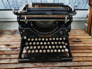 Schreibmaschine Underwood No 5 Typewriter Sammlerstück Funktion Bild