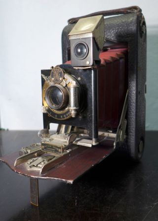 Kodak Eastman Faltkamera Klappkamera Objektiv: Ekc Tb 25 50 100 Roter Balg Bild