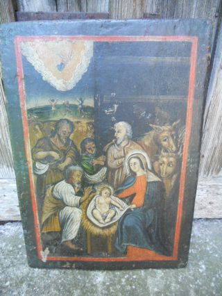 Alte Krippendarstellung,  Christi Geburt,  Anbetung Der Hirten,  Himmelfahrt,  Ikone Bild