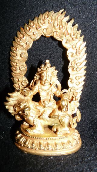 Dharmapala,  Jambhala,  Buddha,  Bewahrer Der Lehre,  Tibet,  Drache - Guss,  Vergoldet,  2tlg Bild