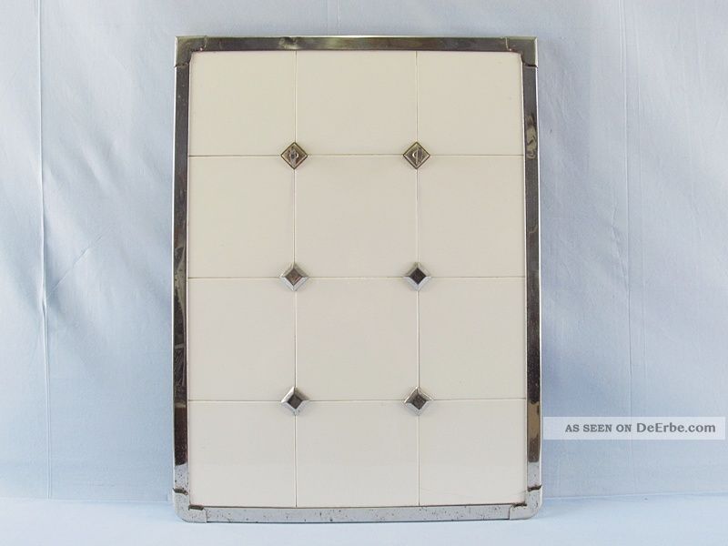 Alter Fliesenspiegel Mit Haken,  Kachelwand,  Spritzschutz,  Stangenherd Original, vor 1960 gefertigt Bild
