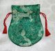 Mala Bag Stoff Schmuckbeutel Gr.  Xs Grün Drachen Verpackung Tibet Indien Nepal Entstehungszeit nach 1945 Bild 2