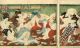 1850 Shozan Holzschnitt Buch Ukiyoe - Shunga Ehon 4 Pg Panoramic Scene Asiatika: Japan Bild 2