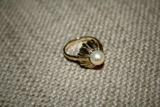 Echter 585 Perlenring Gr 57 Echte Perle Ring Goldring Damenring Gold Bild