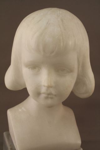 Alabaster Büste - Kinderbüste - Mädchen - Signiert - Jugendstil - Marmor - Bild