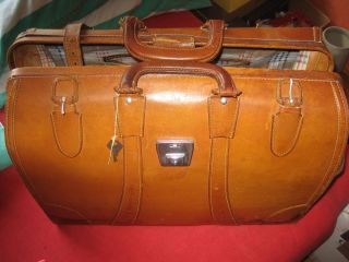 Alte Reisetasche Doktortasche Tasche Leder Braun Vintage Bild