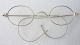 Antike Nickelbrille Ca.  1920 Ungetragen Ovale Kleine Gläser Gespinstbügel Optiker Bild 2