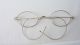 Antike Nickelbrille Ca.  1920 Ungetragen Ovale Kleine Gläser Gespinstbügel Optiker Bild 3