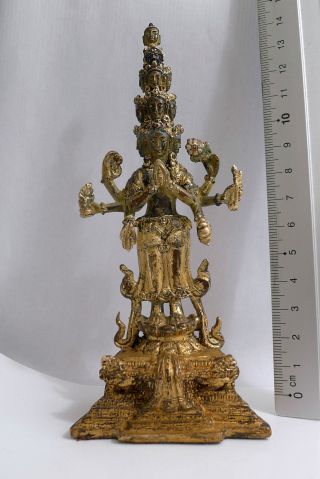 Alte / Old China Tibet / Mongolei? Buddha Gold Figur Statue Bild