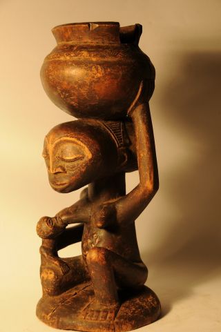 Sehr Alte Holzskulptur Afrika Authentisch Verm.  Baule Bild