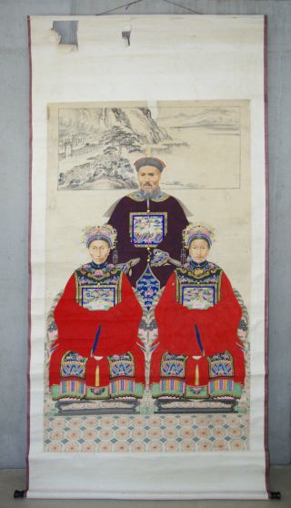 China Ancestor Portrait - Ahnenporträt - Familie - Um 1880 - - Selten Bild