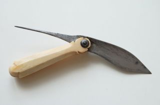 Bein Klappmesser Sammler Palmblattmesser Antik Antique Knife Indo Persian Rarity Bild