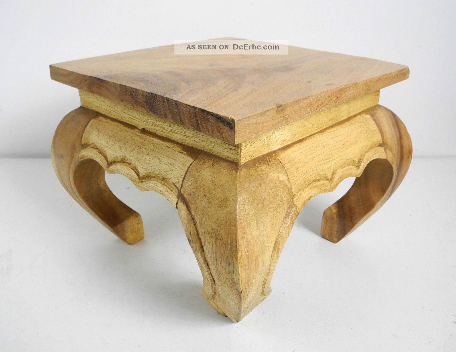 Opiumtisch 25x25cm Massiv Beistelltisch Hocker Holz Tisch Wohnzimmer Natur Entstehungszeit nach 1945 Bild