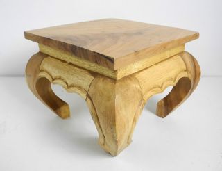 Opiumtisch 25x25cm Massiv Beistelltisch Hocker Holz Tisch Wohnzimmer Natur Bild