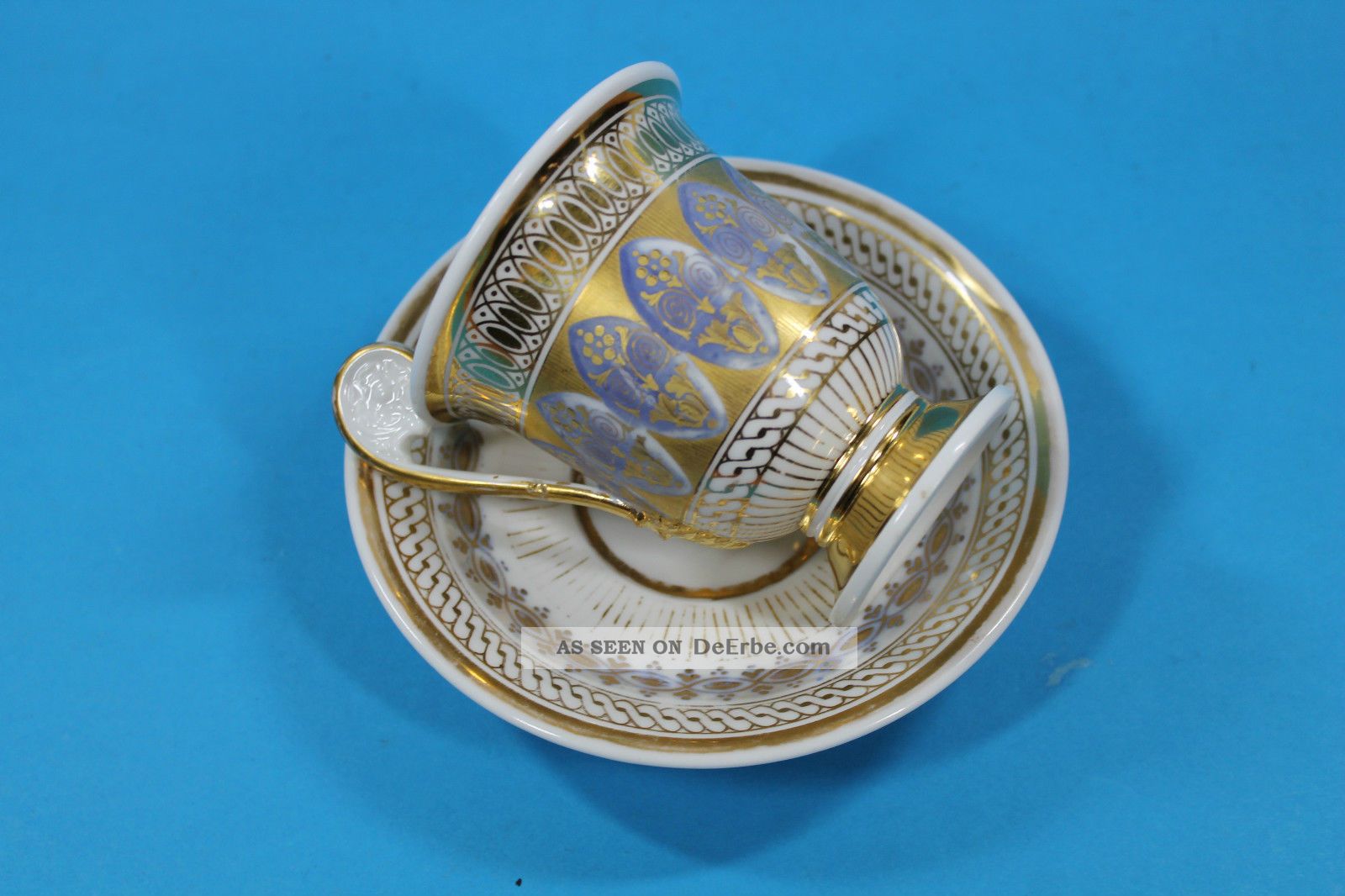 Antike Biedermeier Tasse Einpressmarke Kreuz Wie Fulda Aber Farblos (e054) Nach Stil & Epoche Bild