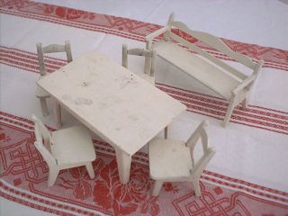 Puppenküche Tisch Und Stühle Bank Puppenstuben Zubehör Bild