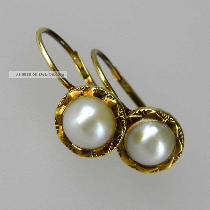 Diamant Perlen Ohrringe, Akoyaperlen 8.0 - 8.5 Mm
