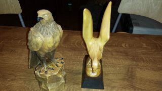 2 Adler Holz - Figuren Geschnitzt Bild