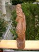 Gr.  Holzfigur - Heiligenfigur - Hl.  Christopherus - Heiliger Mit Kind - Geschnitzt - Deko - Holzarbeiten Bild 1