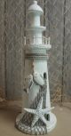 Holz Leuchtturm Mit Seestern & Fischen Antik Weiß 40x14cm Für Die Maritime Deko Maritime Dekoration Bild 1