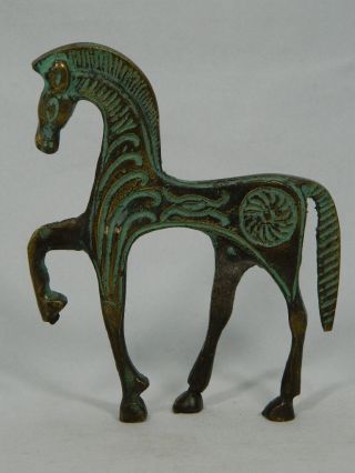 Etruskisches Pferd Aus Messing Höhe 11,  7 Cm Etrusker Antike Replikat 20.  Jhd. Bild