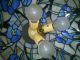 Top Unikat Tiffany Designlampe Durchmesser: 51cm Pastelltöne Blumen Antike Bild 3