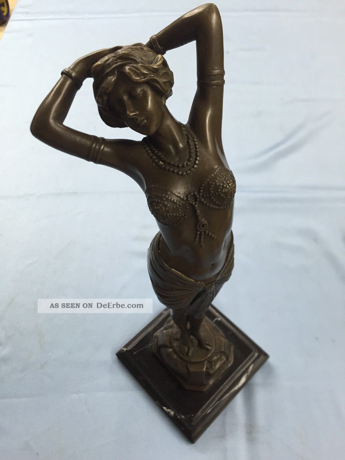 Sehr Schöne Art Deco Bronze Figur In Form Einer Exotischer Tänzerin 42cm 3,  6kg 1900-1949 Bild