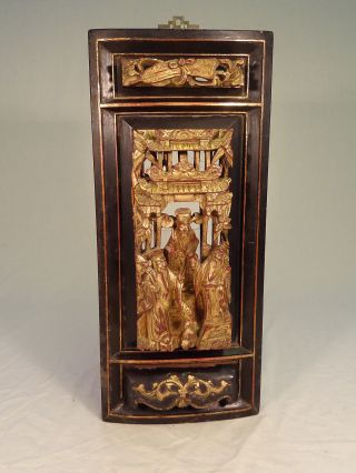 Alter Holzfries,  Vergoldet,  Antike Holzschnitzerei,  48 Cm Handgeschnitzt,  China Bild