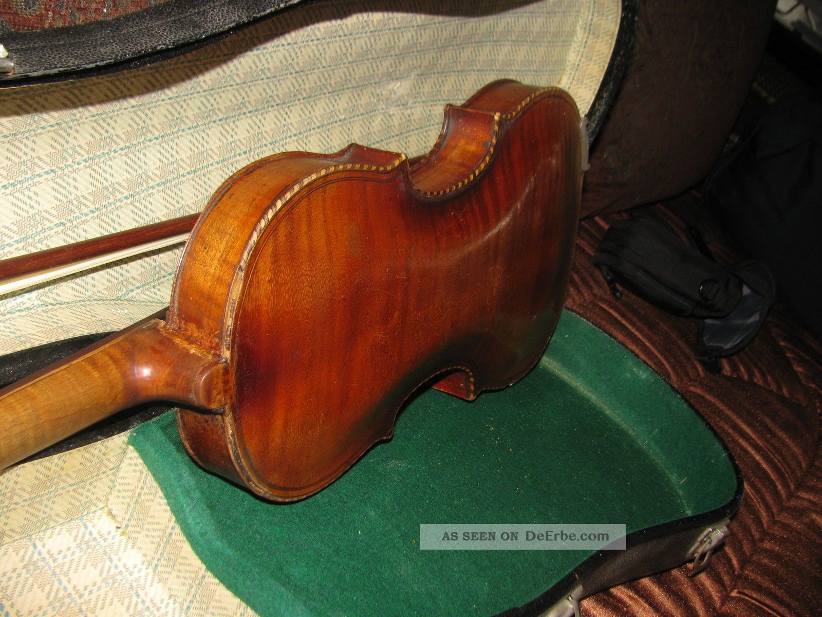 CODIRATO Miniatur-Violine Aus Holz – Mit Ständer, Bogen & Koffer, Deko Für Zuhause