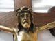 Altes Holz Kreuz Eichenholz/messing Kruzifix Jesus Christus Inri Oma ' S Nachlass Skulpturen & Kruzifixe Bild 3