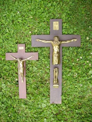 2 Jesuskreuz,  Jesus Am Holzkreuz,  Holz - Kreuz Hauskreuz Wandkreuz Kruzifix Bild