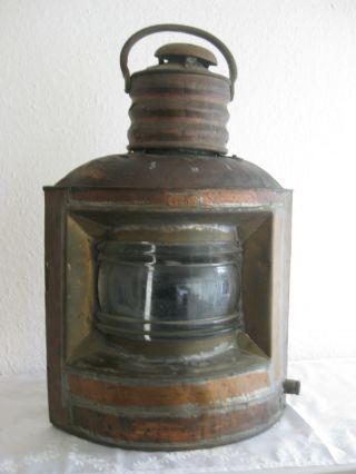Antike Große Schifflampe Kupfer Petroleum 5,  6 Kg Bild