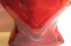 Sehr Alte Schwere Herz - Vase In Rot - Flasche Herzform - 13 X 14 Cm - 650 Gramm Dekorglas Bild 2