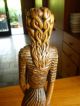 Skulptur Frau Mädchen 41,  5 Cm Schöne Designer Figur Handarbeit Holz Signiert 1950-1999 Bild 2