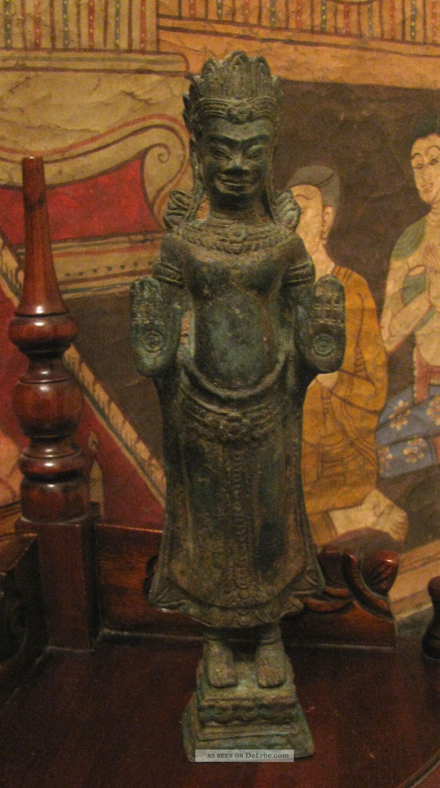 Stehender Buddha Im Königsgewand,  Demutshaltung,  Aus Nachlass,  Sammelwürdig,  Alt Entstehungszeit nach 1945 Bild