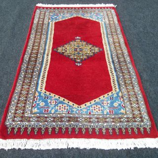 Feiner Orient Teppich Buchara Turkmen 100 X 62 Cm Rot Red Bukhara Carpet Rug Bild