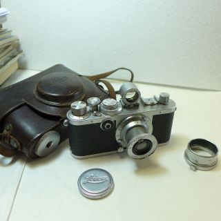 Leitz Leica If Aus 1953,  Elmar 3,  5/5 Cm,  Sucher,  Tasche,  Sobl,  Deckel Bild