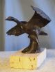 Orig.  Siggy Puchta Bronze Fliegende Gans Skulptur Figur Mit Signatur 61/500 1950-1999 Bild 1