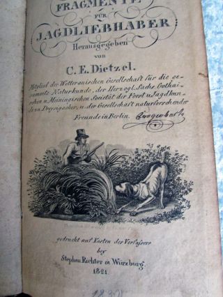 Fragmente Für Jagdliebhaber,  Carl Emil Diezel,  1821 Bild